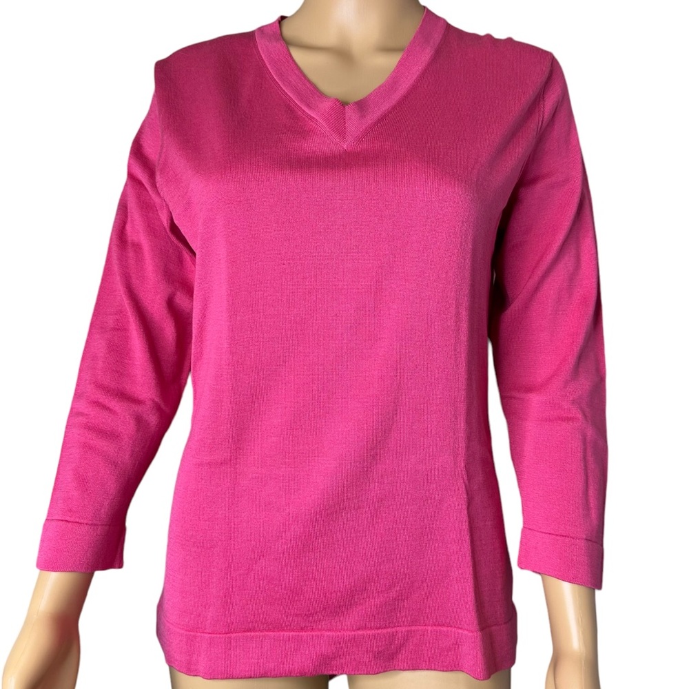 Fairway & Greene Pullover Women Sweater Medium M Pink Magenta 100 % Pima Cotton